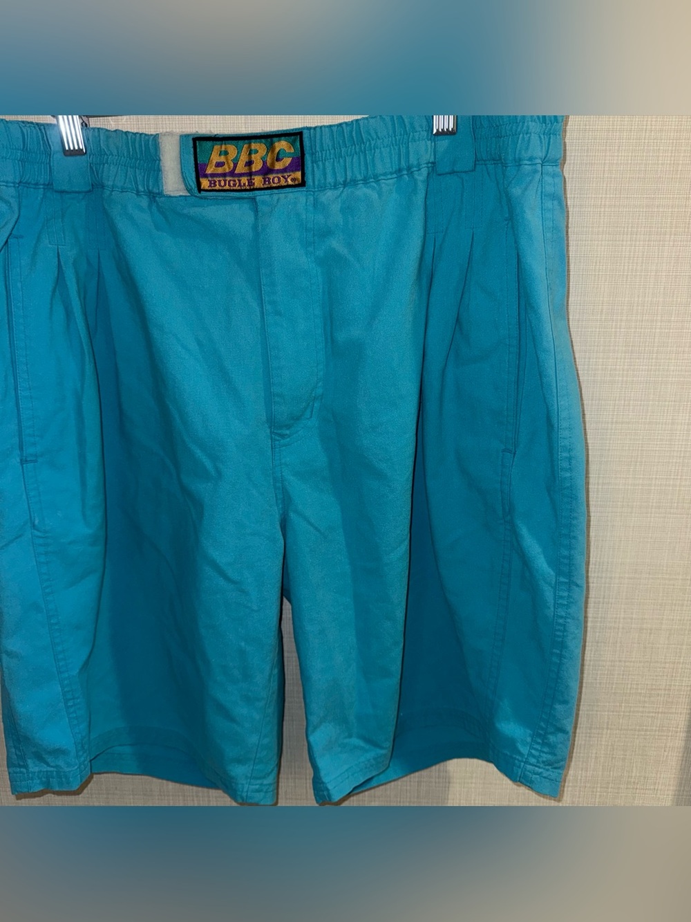 Vintage 90s BBC Bugle Boy Shorts*Size 36 W Turquoise Teal
